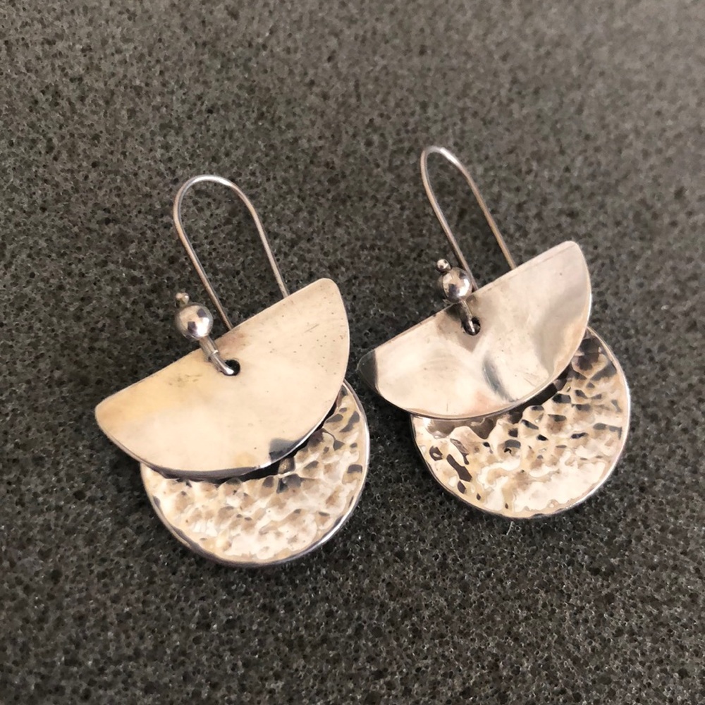 Hand Made Silver Dangle Earrings